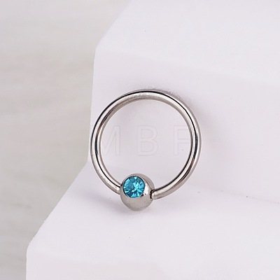 316L Stainless Steel Micro Pave Cubic Zirconia Hoop Nose Rings WG5D603-14-1