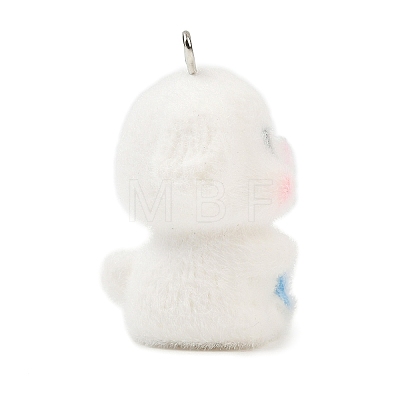 Animal Flocking Opaque Resin Pendants RESI-I353-01P-05-1