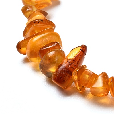 Natural Amber Chip Beads Stretch Bracelets Set for Parent and Kid BJEW-JB06819-1