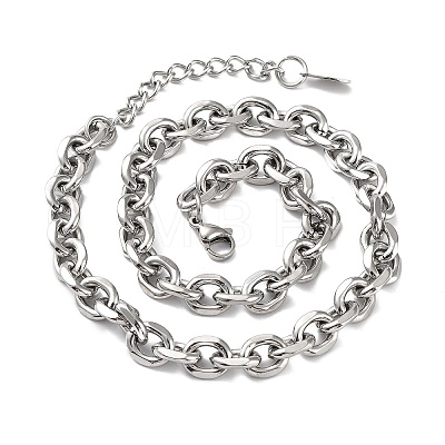 304 Stainless Steel Rolo Chain Necklace NJEW-D045-01P-1