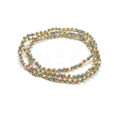 3Pcs CCB & Glass Seed Beads Stretch Bracelets Set for Women RR1664-3-1