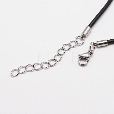 Round Leather Cord Necklaces Making MAK-I005-4mm-1