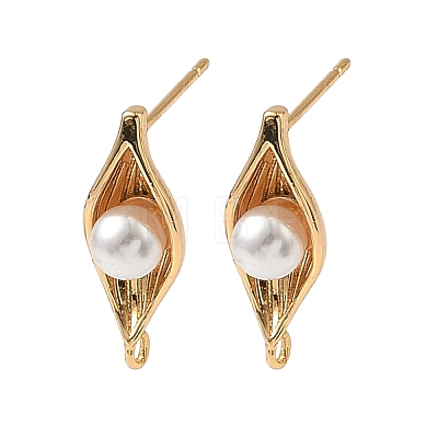 Brass Stud Earrings Findings KK-B160-06G-1