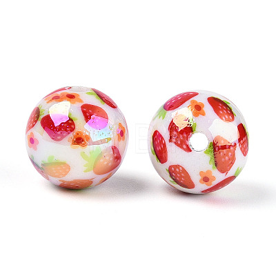 Printed Opaque Acrylic Beads MACR-T048-04E-1