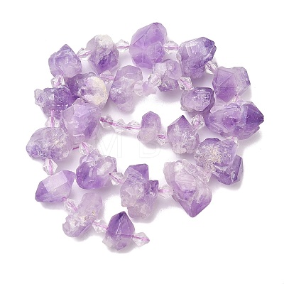 Raw Rough Natural Amethyst Beads Strands G-L642-D04-01-1
