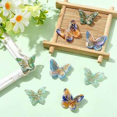 8Pcs 4 Styles Cellulose Acetate(Resin) Pendants MACR-YW0004-88-1