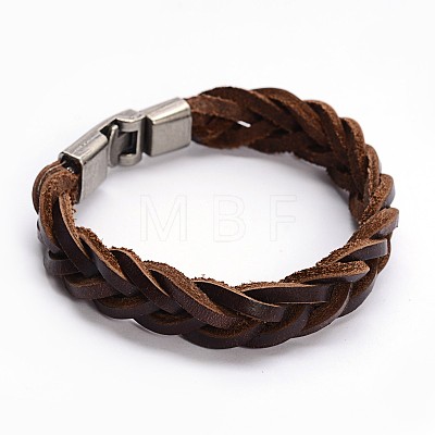 Stylish Braided Leather Cord Bracelets BJEW-F173-08-1