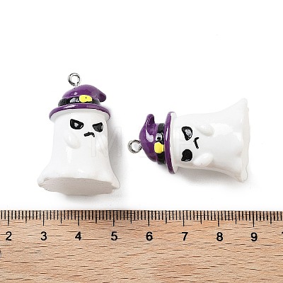 Halloween Theme Baking Painted Resin Pendants RESI-G103-01B-1