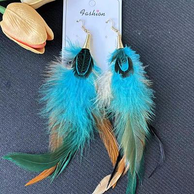 Alloy Feather Dangle Earrings FS-WGF4526-01-1