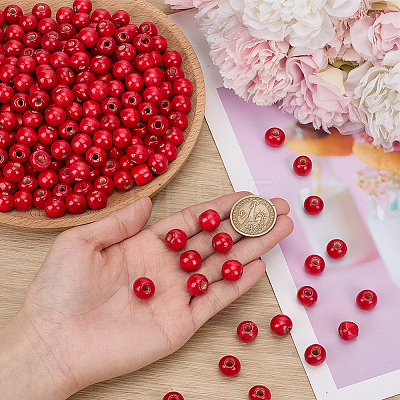 600Pcs Dyed Natural Wood Beads COCO-SC0002-39A-1