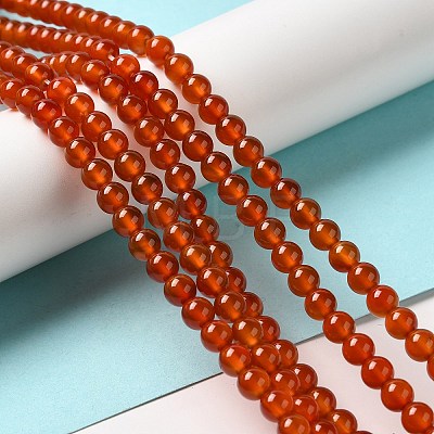 Natural Carnelian Beads Strands G-G390-6mm-03-1