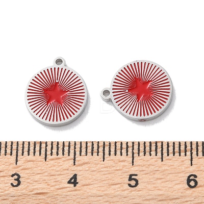 304 Stainless Steel Enamel Charms STAS-M102-23P-02-1