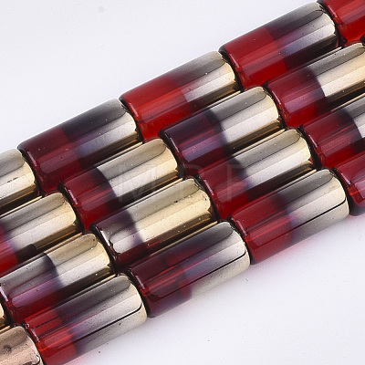 Half Electroplate Glass Beads Strands EGLA-S177-01H-1