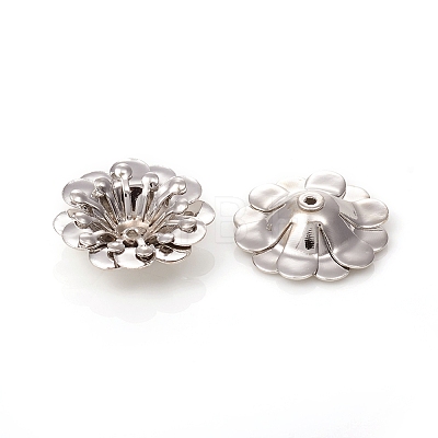 Multi-Petal Brass Bead Caps X-KK-I669-14P-1