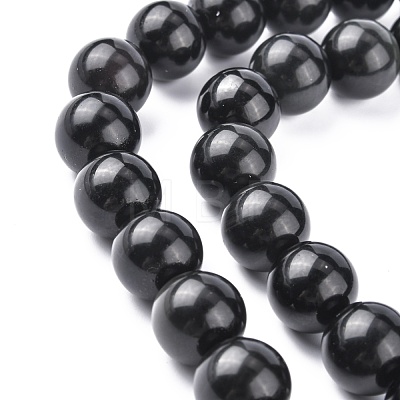 Natural Obsidian Beads Strands G-G099-14mm-24-1