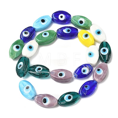 Handmade Evil Eye Lampwork Beads Strands LAMP-G168-06-1