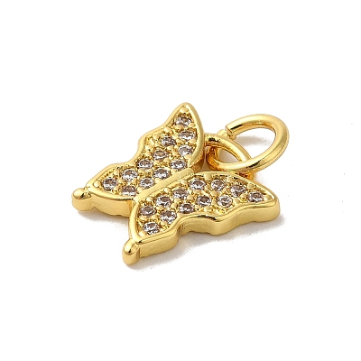 Brass Micro Pave Cubic Zirconia Pendants KK-H487-14G-1