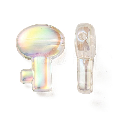 UV Plating Rainbow Iridescent Transparent Acrylic Beads OACR-C007-05C-1