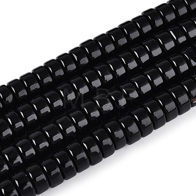 Opaque Solid Color Glass Beads Strands GLAA-N026-3x6mm-11-1