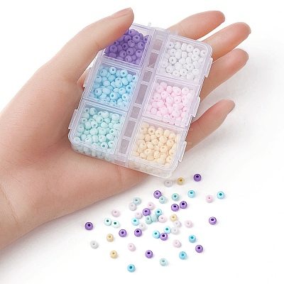 660Pcs 6 Colors Handmade Frosted Porcelain Beads PORC-YW0001-01-1