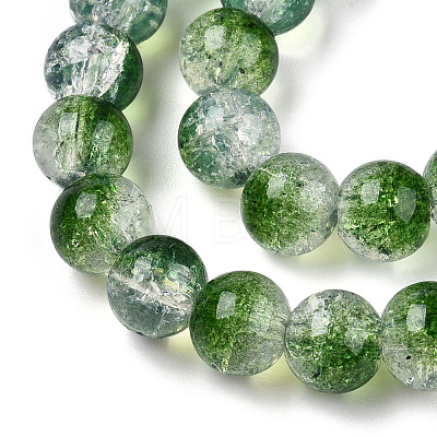 Transparent Crackle Baking Painted Glass Beads Strands DGLA-T003-01A-04-1