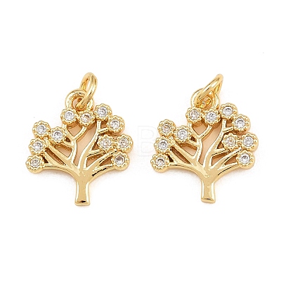 Brass Micro Pave Cubic Zirconia Charms KK-Q085-05D-G-1