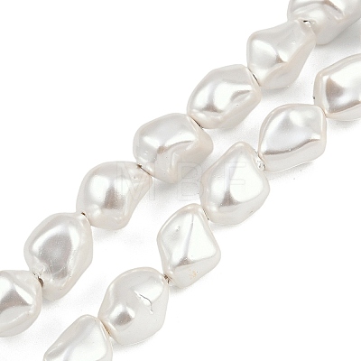 Electroplated Shell Pearl Beads Strands BSHE-H113-05A-1