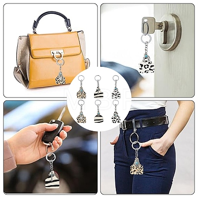 Cowhide Leather & Alloy Keychain KEYC-YW00093-01-1