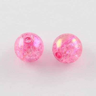 Bubblegum AB Color Transparent Crackle Acrylic Round Beads CACR-R011-20mm-10-1