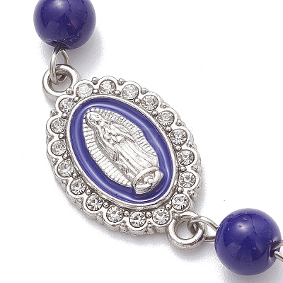 Zinc Alloy Enamel Link Bracelets BJEW-JB12751-01-1
