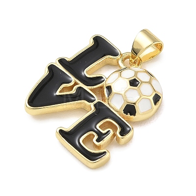 Football Theme Brass Enamel Pendants KK-A303-01A-G02-1