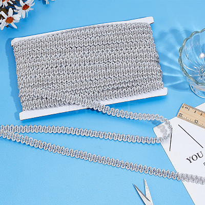Polyester Braided Lace Trim OCOR-WH0082-560A-1