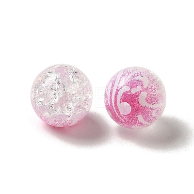 Duotone Spray Painted Crackle Acrylic Beads OACR-G029-02A-1