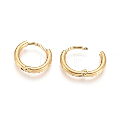 Ion Plating(IP) 304 Stainless Steel Huggie Hoop Earrings LS-EJEW-F111A-13mm-G-1
