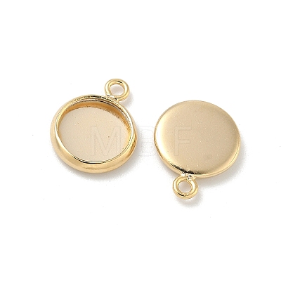 Flat Round Brass Pendant Cabochon Settings X-KK-K414-14B-G-1