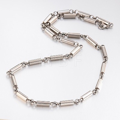 304L Stainless Steel Bar Link Chain Necklaces NJEW-F101-03-1