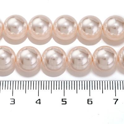 Baking Painted Pearlized Glass Pearl Round Bead Strands PEAR-H019-02D-01-1