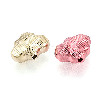 Textured Plating Opaque Acrylic Beads PACR-T018-09M-1