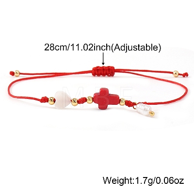 Plastic Imitation Pearl Charm Bracelets GR7958-5-1