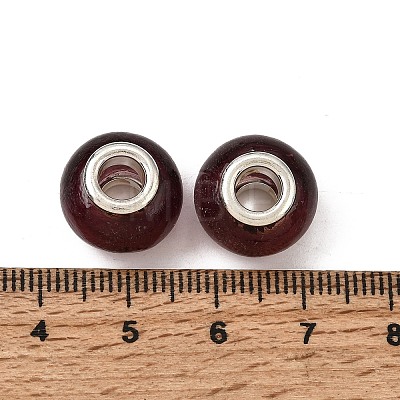 Handmade Silver Foil Glass European Beads X-LPDL-R008-02-1