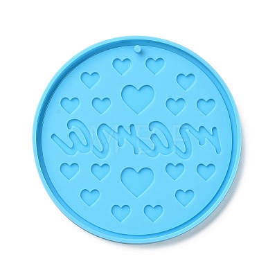 DIY Mother's Day Theme Flat Round Pendant Silicone Molds SIMO-H010-02H-1