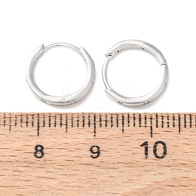 925 Sterling Silver Micro Pave Clear Cubic Zirconia Hoop Earrings EJEW-K317-04P-1