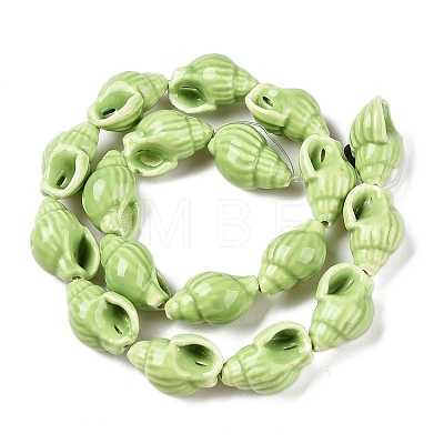 Handmade Printed Porcelain Beads Strand PORC-T133-01C-1