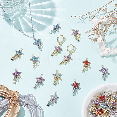 60Pcs 2 Colors Rack Plating Alloy Acrylic Pendants FIND-SC0023-33-1