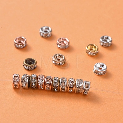 Brass Rhinestone Spacer Beads RB-X0013-10-NF-1