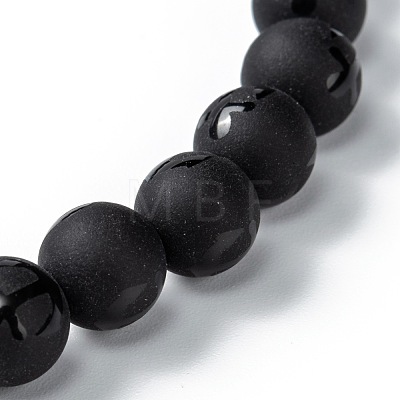 Frosted Glass Beads Stretch Bracelets BJEW-I296-07A-1