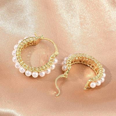 Brass Hoop Earrings LS-EJEW-C181-10G-1