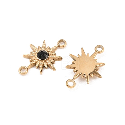 304 Stainless Steel Micro Pave Cubic Zirconia Connector Charm ZIRC-F147-02G-01-1
