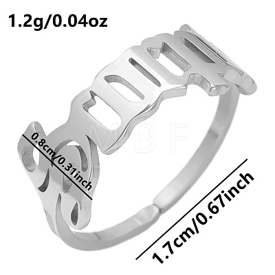 Non-Tarnish Adjustable Stainless Steel Constellations Cuff Ring for Couples TY6304-15-1