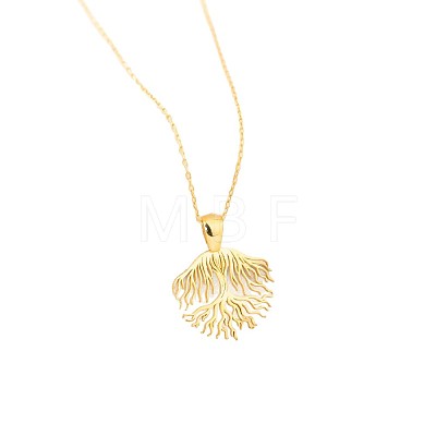 304 Stainless Steel Tree of Soul Pendant Necklaces for Women WG3C12A-02-1